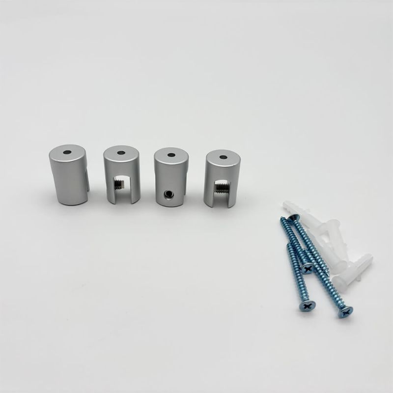 Pack de 4 clips de aluminio gris para panel 19&times;28
